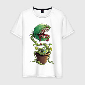 Мужская футболка хлопок с принтом Plants vs zombies в Тюмени, 100% хлопок | прямой крой, круглый вырез горловины, длина до линии бедер, слегка спущенное плечо. | plants | zombies