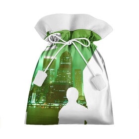 Подарочный 3D мешок с принтом зеленый фонарь город в Тюмени, 100% полиэстер | Размер: 29*39 см | вода | город | залив | здания | зеленый | огни | розовый | супергерой | фиолетовый | фонарь