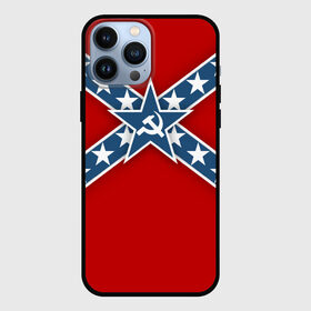 Чехол для iPhone 13 Pro Max с принтом Флаг советской конфедерации в Тюмени,  |  | rebel | молот | революция | серп | ссср
