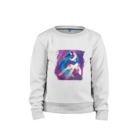 Детский свитшот хлопок с принтом My littlle pony Vinyl Scratch в Тюмени, 100% хлопок | круглый вырез горловины, эластичные манжеты, пояс и воротник | Тематика изображения на принте: 