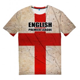Мужская футболка 3D с принтом English Premier League в Тюмени, 100% полиэфир | прямой крой, круглый вырез горловины, длина до линии бедер | euro | англия | болельщик | премьер лига | футбол | футболист | чемпионат европы