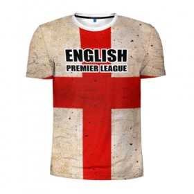 Мужская футболка 3D спортивная с принтом English Premier League в Тюмени, 100% полиэстер с улучшенными характеристиками | приталенный силуэт, круглая горловина, широкие плечи, сужается к линии бедра | euro | англия | болельщик | премьер лига | футбол | футболист | чемпионат европы