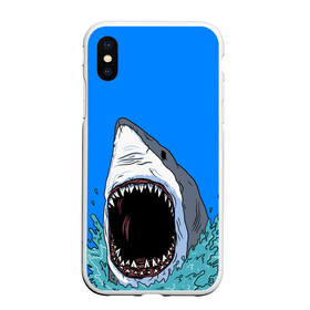 Чехол для iPhone XS Max матовый с принтом shark в Тюмени, Силикон | Область печати: задняя сторона чехла, без боковых панелей | fish | ocean | shark | water | акула | море | океан | рыба