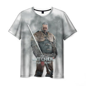Мужская футболка 3D с принтом The Witcher в Тюмени, 100% полиэфир | прямой крой, круглый вырез горловины, длина до линии бедер | witcher | ведьмак | геральт