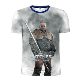 Мужская футболка 3D спортивная с принтом The Witcher в Тюмени, 100% полиэстер с улучшенными характеристиками | приталенный силуэт, круглая горловина, широкие плечи, сужается к линии бедра | witcher | ведьмак | геральт