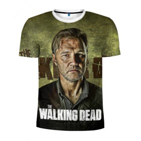 Мужская футболка 3D спортивная с принтом Walking Dead в Тюмени, 100% полиэстер с улучшенными характеристиками | приталенный силуэт, круглая горловина, широкие плечи, сужается к линии бедра | ходячие мертвецы