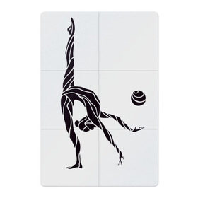 Магнитный плакат 2Х3 с принтом Гимнастка с мячом в Тюмени, Полимерный материал с магнитным слоем | 6 деталей размером 9*9 см | булавы | гимнастика | гимнастка | лента | мяч | обруч | художественная гимнастика