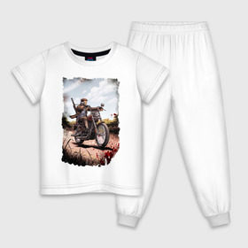 Детская пижама хлопок с принтом Прорвёмся! в Тюмени, 100% хлопок |  брюки и футболка прямого кроя, без карманов, на брюках мягкая резинка на поясе и по низу штанин
 | the walking dead