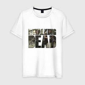 Мужская футболка хлопок с принтом Рик и Дерил в Тюмени, 100% хлопок | прямой крой, круглый вырез горловины, длина до линии бедер, слегка спущенное плечо. | the walking dead