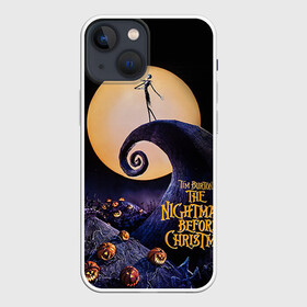 Чехол для iPhone 13 mini с принтом nightmare before christmas в Тюмени,  |  | helloween | бертон | бугимен | бугимэн | вампиры | джек скелингтон | доктор филькельштейн | корыто | крыто | кукла | повелитель тыкв | рождество | сhristmas | салли | тим | тим бертон | тыква | хеллоуин | шито