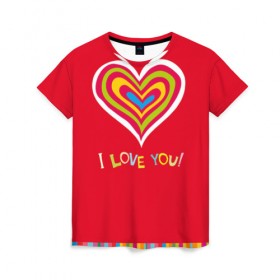Женская футболка 3D с принтом Милое сердечко в Тюмени, 100% полиэфир ( синтетическое хлопкоподобное полотно) | прямой крой, круглый вырез горловины, длина до линии бедер | любовь | поцелуй | святой валентин | сердце | счастье | я люблю тебя