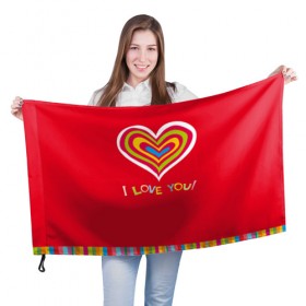 Флаг 3D с принтом Милое сердечко в Тюмени, 100% полиэстер | плотность ткани — 95 г/м2, размер — 67 х 109 см. Принт наносится с одной стороны | любовь | поцелуй | святой валентин | сердце | счастье | я люблю тебя