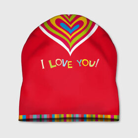Шапка 3D с принтом Милое сердечко в Тюмени, 100% полиэстер | универсальный размер, печать по всей поверхности изделия | любовь | поцелуй | святой валентин | сердце | счастье | я люблю тебя