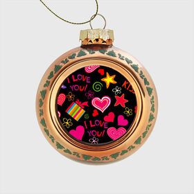 Стеклянный ёлочный шар с принтом Праздник любви в Тюмени, Стекло | Диаметр: 80 мм | любовь | поцелуй | праздник | святой валентин | сердце | счастье | я люблю тебя