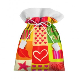 Подарочный 3D мешок с принтом Праздник любви 2 в Тюмени, 100% полиэстер | Размер: 29*39 см | губы | любовь | подарок | поцелуй | праздник | святой валентин | сердце | счастье | я люблю тебя