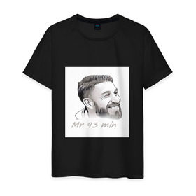 Мужская футболка хлопок с принтом Sergio Ramos в Тюмени, 100% хлопок | прямой крой, круглый вырез горловины, длина до линии бедер, слегка спущенное плечо. | 