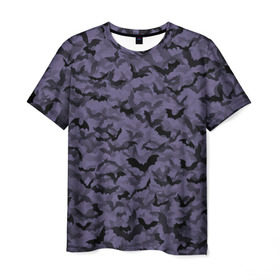 Мужская футболка 3D с принтом Летучие мыши в Тюмени, 100% полиэфир | прямой крой, круглый вырез горловины, длина до линии бедер | вампир | камуфляж | милитари | хеллоуин