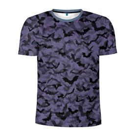 Мужская футболка 3D спортивная с принтом Летучие мыши в Тюмени, 100% полиэстер с улучшенными характеристиками | приталенный силуэт, круглая горловина, широкие плечи, сужается к линии бедра | вампир | камуфляж | милитари | хеллоуин