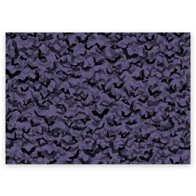 Поздравительная открытка с принтом Летучие мыши в Тюмени, 100% бумага | плотность бумаги 280 г/м2, матовая, на обратной стороне линовка и место для марки
 | Тематика изображения на принте: вампир | камуфляж | милитари | хеллоуин