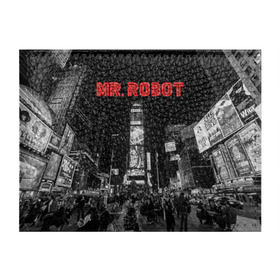Обложка для студенческого билета с принтом Мистер Робот в Тюмени, натуральная кожа | Размер: 11*8 см; Печать на всей внешней стороне | fsociety | mr robot | анонимус | мистер робот