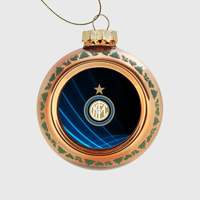 Стеклянный ёлочный шар с принтом Inter Milan в Тюмени, Стекло | Диаметр: 80 мм | inter | milan | интер | италия | милан | футбол | футболист