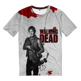 Мужская футболка 3D с принтом The Walking Dead в Тюмени, 100% полиэфир | прямой крой, круглый вырез горловины, длина до линии бедер | Тематика изображения на принте: the walking dead | америка | апокалипсис | глен | дерил | зомби | карл | кровь | рик | сша | ходячие мертвецы