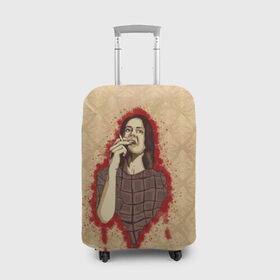 Чехол для чемодана 3D с принтом Лана в Тюмени, 86% полиэфир, 14% спандекс | двустороннее нанесение принта, прорези для ручек и колес | американская история ужасов