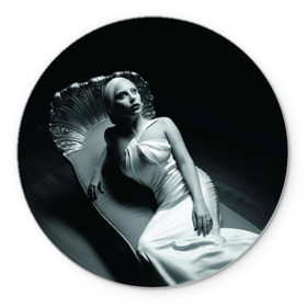 Коврик круглый с принтом Lady Gaga в Тюмени, резина и полиэстер | круглая форма, изображение наносится на всю лицевую часть | american horror story | американская история ужасов