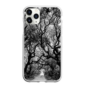 Чехол для iPhone 11 Pro матовый с принтом Деревья в Тюмени, Силикон |  | black   white | crown | curly | forest | park | path | photo | thick | trees | деревья | дорожка | дремучий | крона | кудрявая | лес | парк | фото | черно   белое