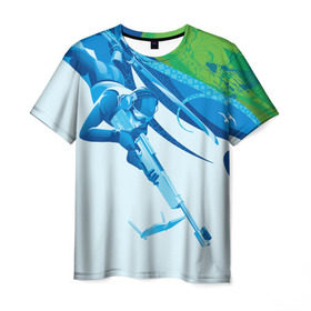 Мужская футболка 3D с принтом Биатлон Зимний вид спорта в Тюмени, 100% полиэфир | прямой крой, круглый вырез горловины, длина до линии бедер | biathlon | биатлон | гонка | зимний | кубок мира | спринт | чемпионат | чемпионат мира | эстафета