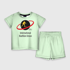 Детский костюм с шортами 3D с принтом IBU в Тюмени,  |  | biathlon | ibu | international biathlon union | биатлон | гонка | зимний спорт | кубок мира | олимпиада | спорт | спринт | чемпионат | чемпионат мира | эстафета