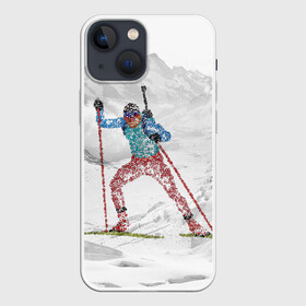 Чехол для iPhone 13 mini с принтом Спортсмен биатлонист в Тюмени,  |  | biathlon | биатлон | гонка | зимний спорт | кубок мира | олимпиада | спорт | спринт | чемпионат | чемпионат мира | эстафета