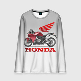 Мужской лонгслив 3D с принтом Honda 2 в Тюмени, 100% полиэстер | длинные рукава, круглый вырез горловины, полуприлегающий силуэт | honda | moto | мото | мотоцикл | мотоциклы | хонда