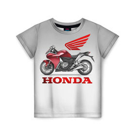 Детская футболка 3D с принтом Honda 2 в Тюмени, 100% гипоаллергенный полиэфир | прямой крой, круглый вырез горловины, длина до линии бедер, чуть спущенное плечо, ткань немного тянется | Тематика изображения на принте: honda | moto | мото | мотоцикл | мотоциклы | хонда