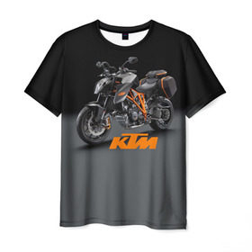 Мужская футболка 3D с принтом KTM 4 в Тюмени, 100% полиэфир | прямой крой, круглый вырез горловины, длина до линии бедер | Тематика изображения на принте: ktm | moto | катээм | ктм | мото | мотоцикл | мотоциклы