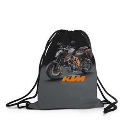 Рюкзак-мешок 3D с принтом KTM 4 в Тюмени, 100% полиэстер | плотность ткани — 200 г/м2, размер — 35 х 45 см; лямки — толстые шнурки, застежка на шнуровке, без карманов и подкладки | ktm | moto | катээм | ктм | мото | мотоцикл | мотоциклы