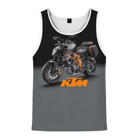 Мужская майка 3D с принтом KTM 4 в Тюмени, 100% полиэстер | круглая горловина, приталенный силуэт, длина до линии бедра. Пройма и горловина окантованы тонкой бейкой | Тематика изображения на принте: ktm | moto | катээм | ктм | мото | мотоцикл | мотоциклы