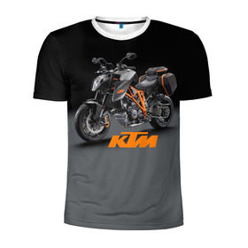 Мужская футболка 3D спортивная с принтом KTM 4 в Тюмени, 100% полиэстер с улучшенными характеристиками | приталенный силуэт, круглая горловина, широкие плечи, сужается к линии бедра | ktm | moto | катээм | ктм | мото | мотоцикл | мотоциклы