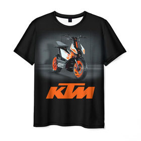 Мужская футболка 3D с принтом KTM 2 в Тюмени, 100% полиэфир | прямой крой, круглый вырез горловины, длина до линии бедер | ktm | moto | катээм | ктм | мото | мотоцикл | мотоциклы