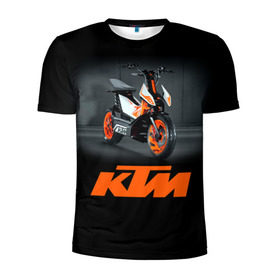 Мужская футболка 3D спортивная с принтом KTM 2 в Тюмени, 100% полиэстер с улучшенными характеристиками | приталенный силуэт, круглая горловина, широкие плечи, сужается к линии бедра | Тематика изображения на принте: ktm | moto | катээм | ктм | мото | мотоцикл | мотоциклы