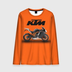 Мужской лонгслив 3D с принтом KTM 1 в Тюмени, 100% полиэстер | длинные рукава, круглый вырез горловины, полуприлегающий силуэт | Тематика изображения на принте: ktm | moto | катээм | ктм | мото | мотоцикл | мотоциклы
