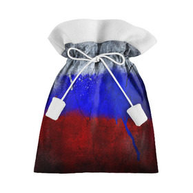 Подарочный 3D мешок с принтом Триколор (Краской на земле) в Тюмени, 100% полиэстер | Размер: 29*39 см | russia | белый | красный | российский флаг | россия | синий | триколор