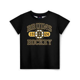 Детская футболка 3D с принтом Boston Bruins в Тюмени, 100% гипоаллергенный полиэфир | прямой крой, круглый вырез горловины, длина до линии бедер, чуть спущенное плечо, ткань немного тянется | boston bruins | nxl | stanley cup | хоккей