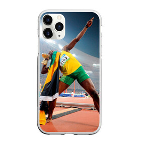 Чехол для iPhone 11 Pro матовый с принтом Болт в Тюмени, Силикон |  | Тематика изображения на принте: bolt | атлетика | бег | олимпиада | усэйн