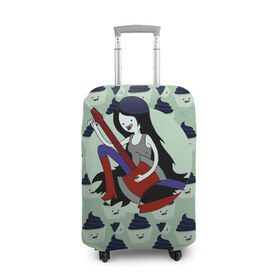 Чехол для чемодана 3D с принтом Marceline в Тюмени, 86% полиэфир, 14% спандекс | двустороннее нанесение принта, прорези для ручек и колес | adventure time | finn | jake | marceline | вампир | время приключений | джейк | марселин | финн