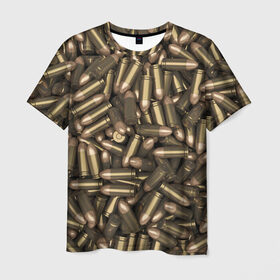 Мужская футболка 3D с принтом Боеприпасы в Тюмени, 100% полиэфир | прямой крой, круглый вырез горловины, длина до линии бедер | Тематика изображения на принте: гильза | патроны | пули