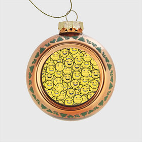 Стеклянный ёлочный шар с принтом ПеКа-фейс в Тюмени, Стекло | Диаметр: 80 мм | колобок | луна | пека | смайл | смайлик | солнце | фейс