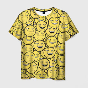 Мужская футболка 3D с принтом ПеКа-фейс в Тюмени, 100% полиэфир | прямой крой, круглый вырез горловины, длина до линии бедер | колобок | луна | пека | смайл | смайлик | солнце | фейс