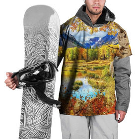 Накидка на куртку 3D с принтом Горное озеро в Тюмени, 100% полиэстер |  | autumn | bright | clouds | colors | forest | mountains | river | trees | горы | деревья | краски | лес | облака | осень | река | цвета | яркие