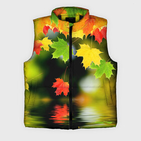 Мужской жилет утепленный 3D с принтом Осень в Тюмени,  |  | autumn | bright | color | forest | leaves | maple | paint | reflection | river | trees | деревья | клён | краски | лес | листья | осень | отражение | река | цвета | яркие